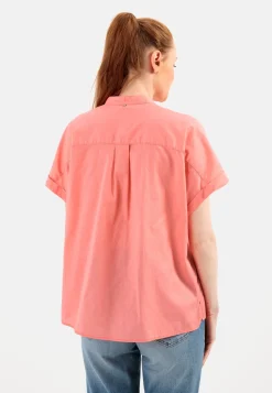 Damen Camel Active Blusen^Baumwollbluse mit Stehkragen