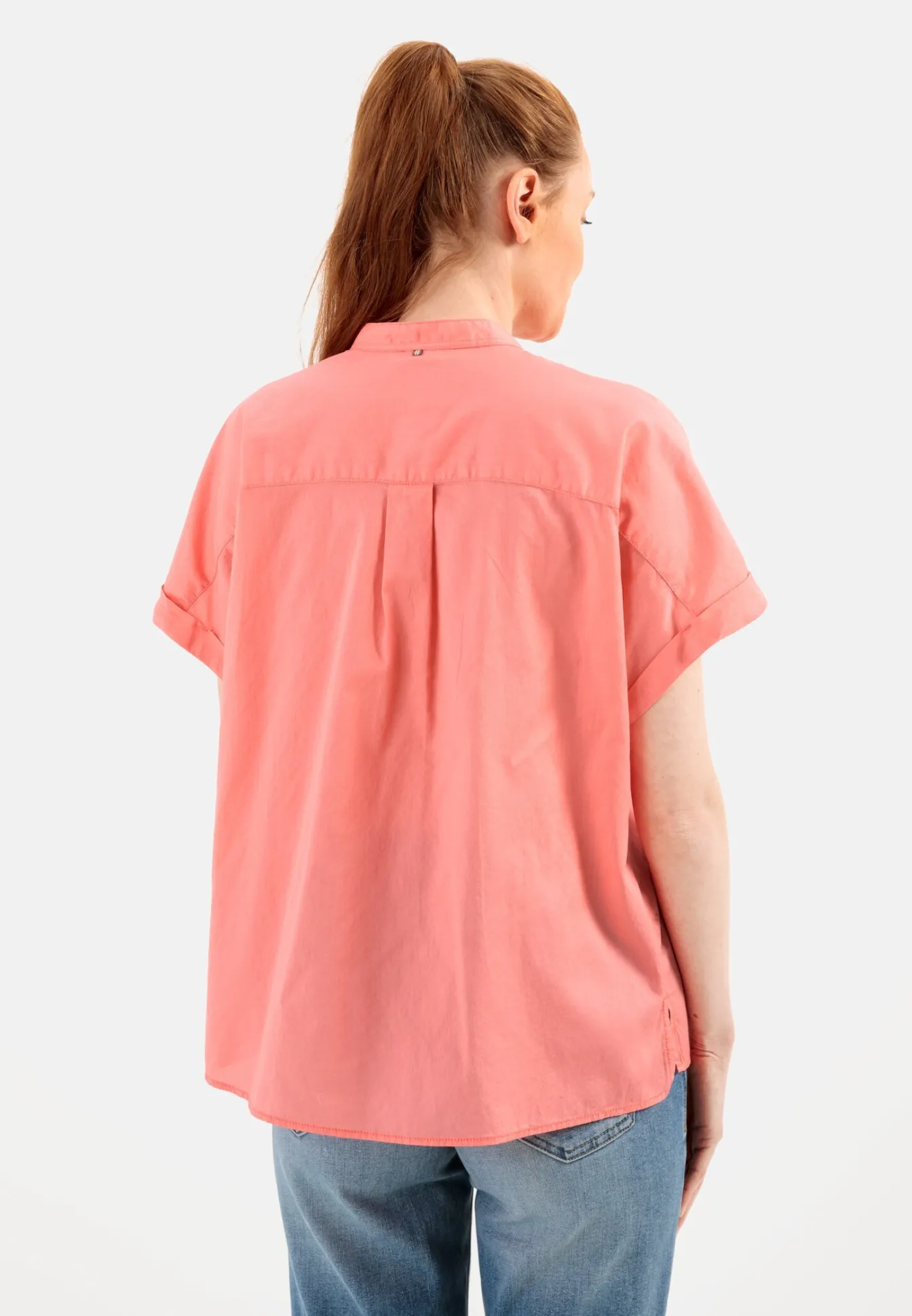 Damen Camel Active Blusen^Baumwollbluse mit Stehkragen