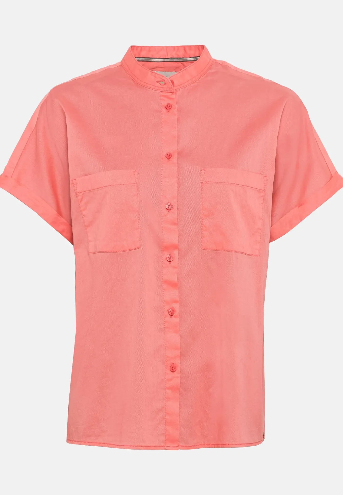 Damen Camel Active Blusen^Baumwollbluse mit Stehkragen