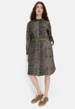 Damen Camel Active Kleider^Baumwollkleid mit Bindegürtel