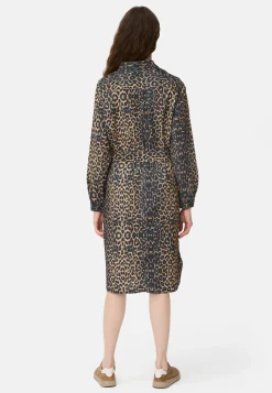 Damen Camel Active Kleider^Baumwollkleid mit Bindegürtel