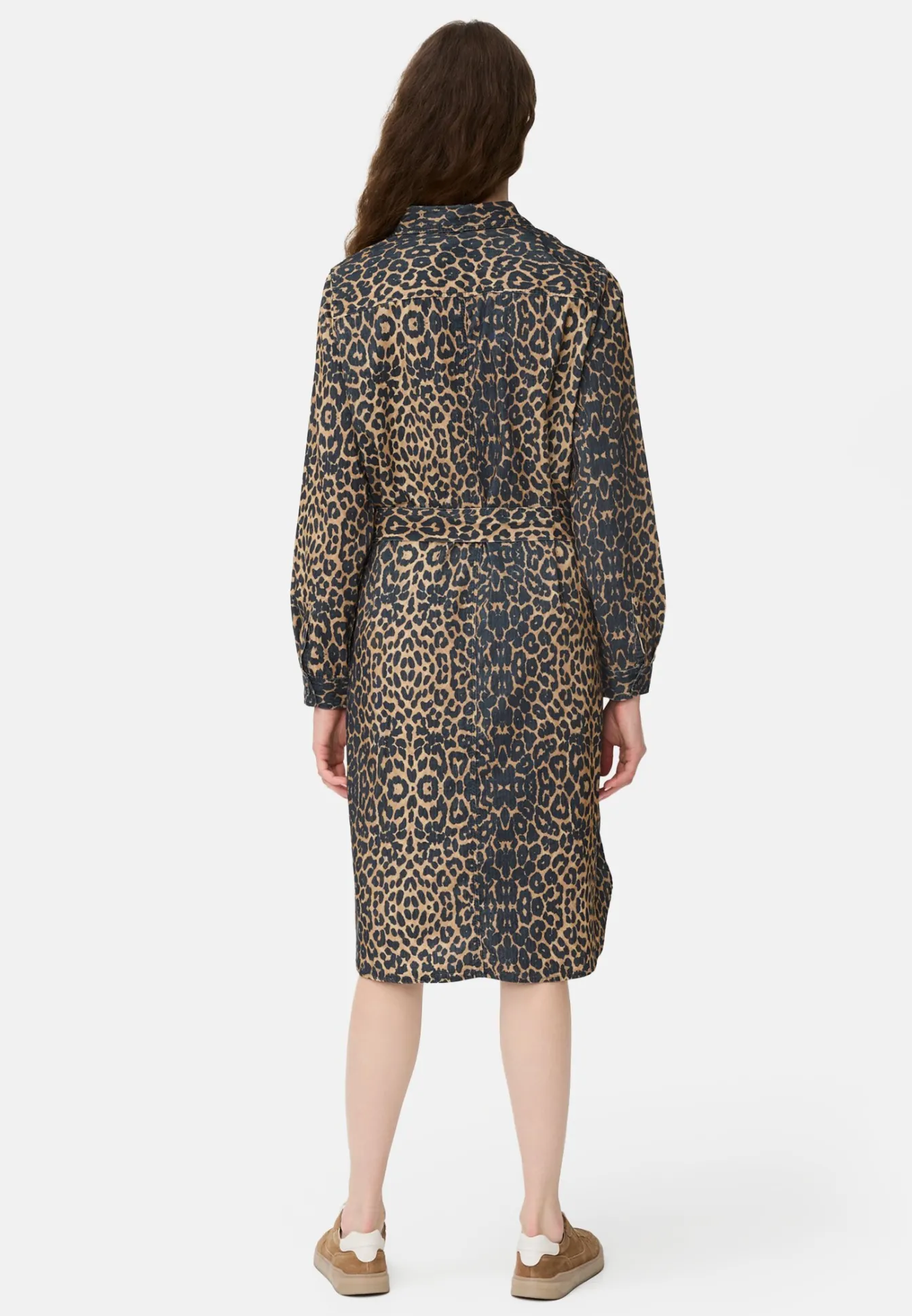 Damen Camel Active Kleider^Baumwollkleid mit Bindegürtel