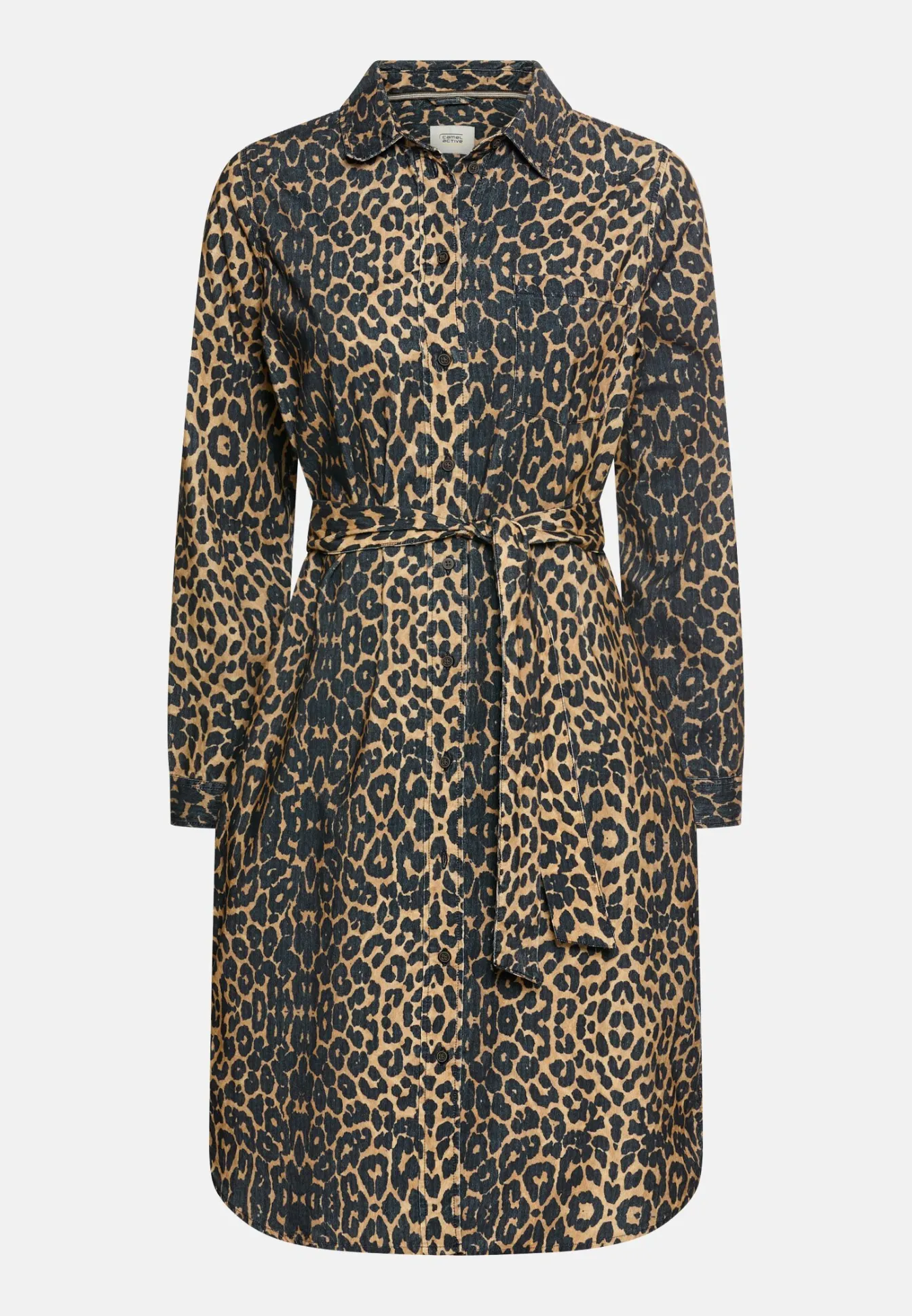 Damen Camel Active Kleider^Baumwollkleid mit Bindegürtel
