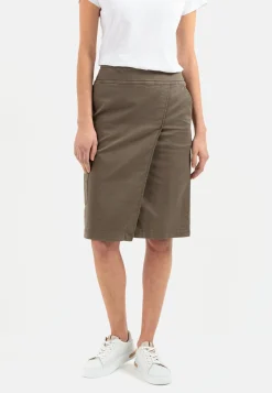 Damen Camel Active Röcke^Bleistift Rock mit vorderem Schlitz