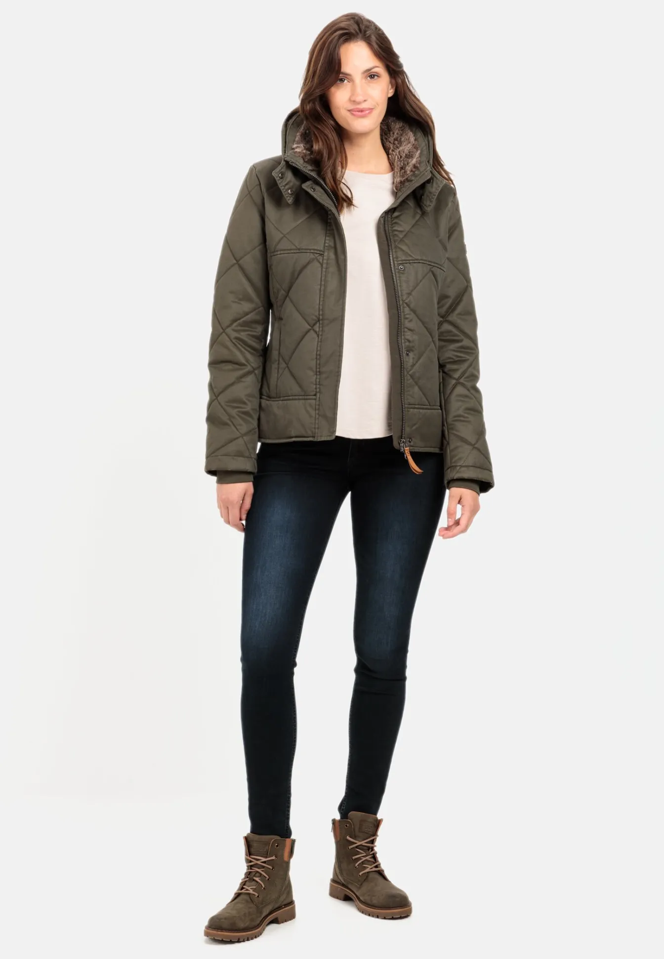 Damen Camel Active Jacken & Westen^Blouson mit Stehkragen im Vintage Look