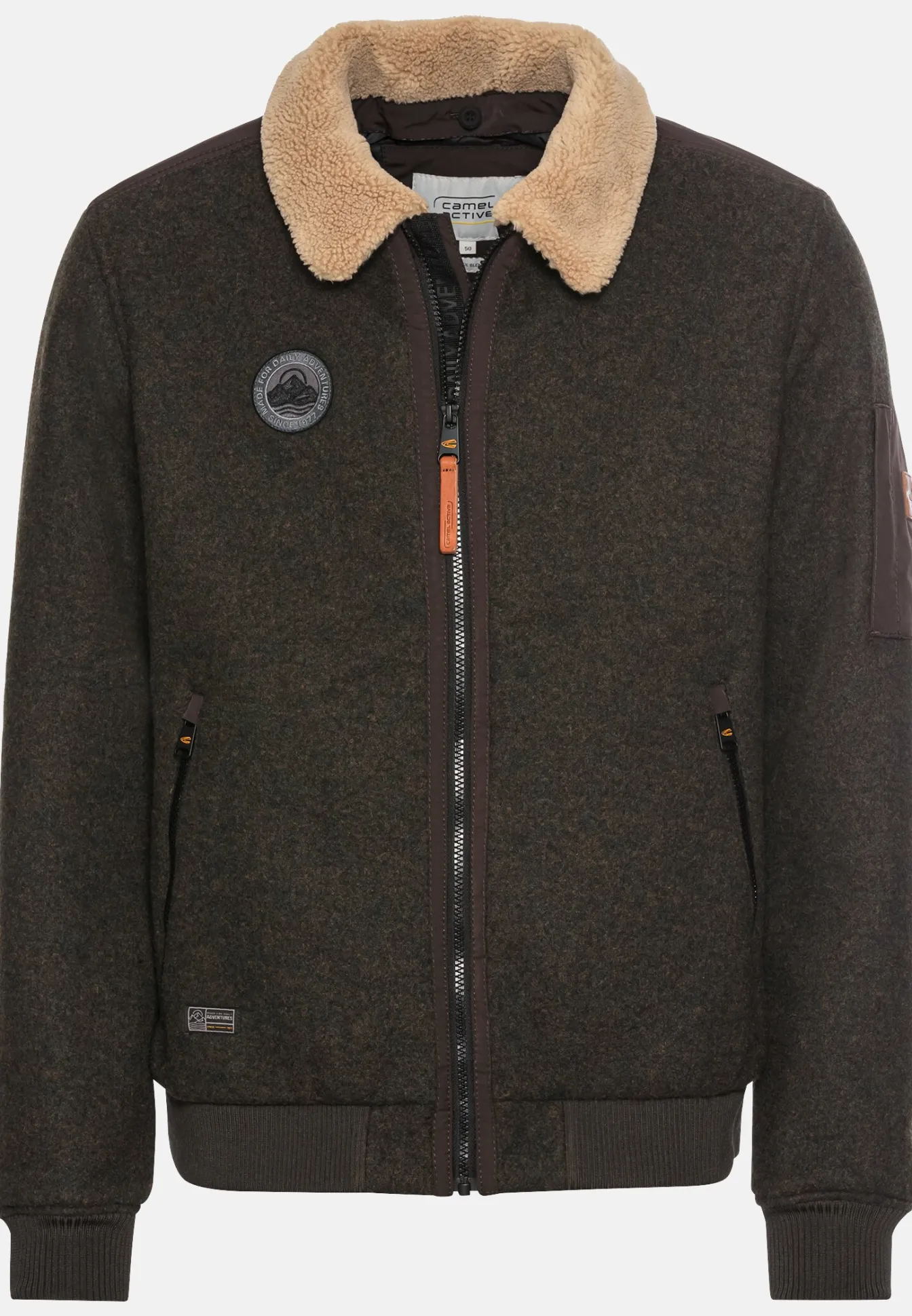 Herren Camel Active Jacken & Westen^Bomberjacke mit abnehmbarem Teddykragen