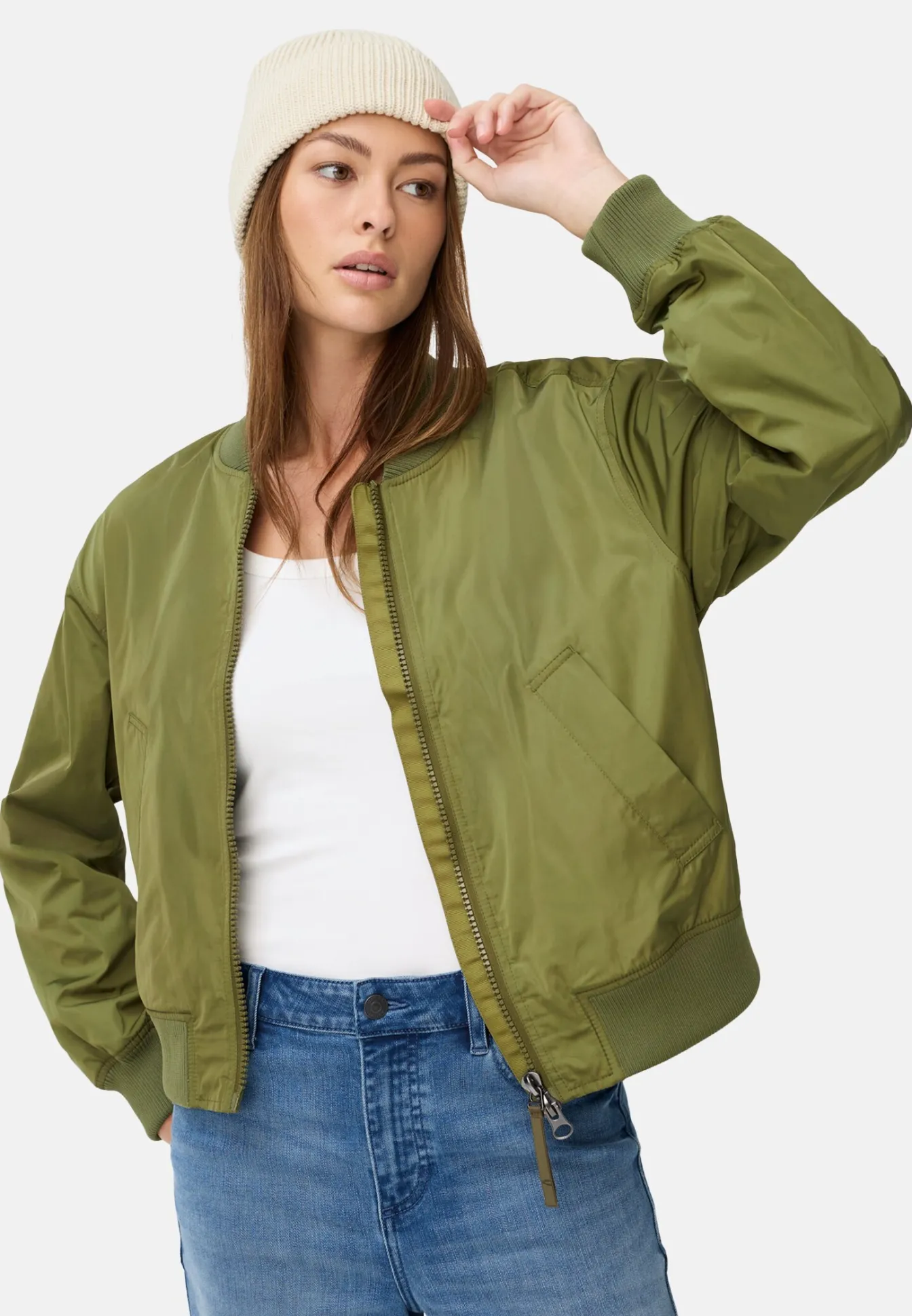 Damen Camel Active Jacken & Westen^Bomberjacke mit 2-Wege-Reißverschluss