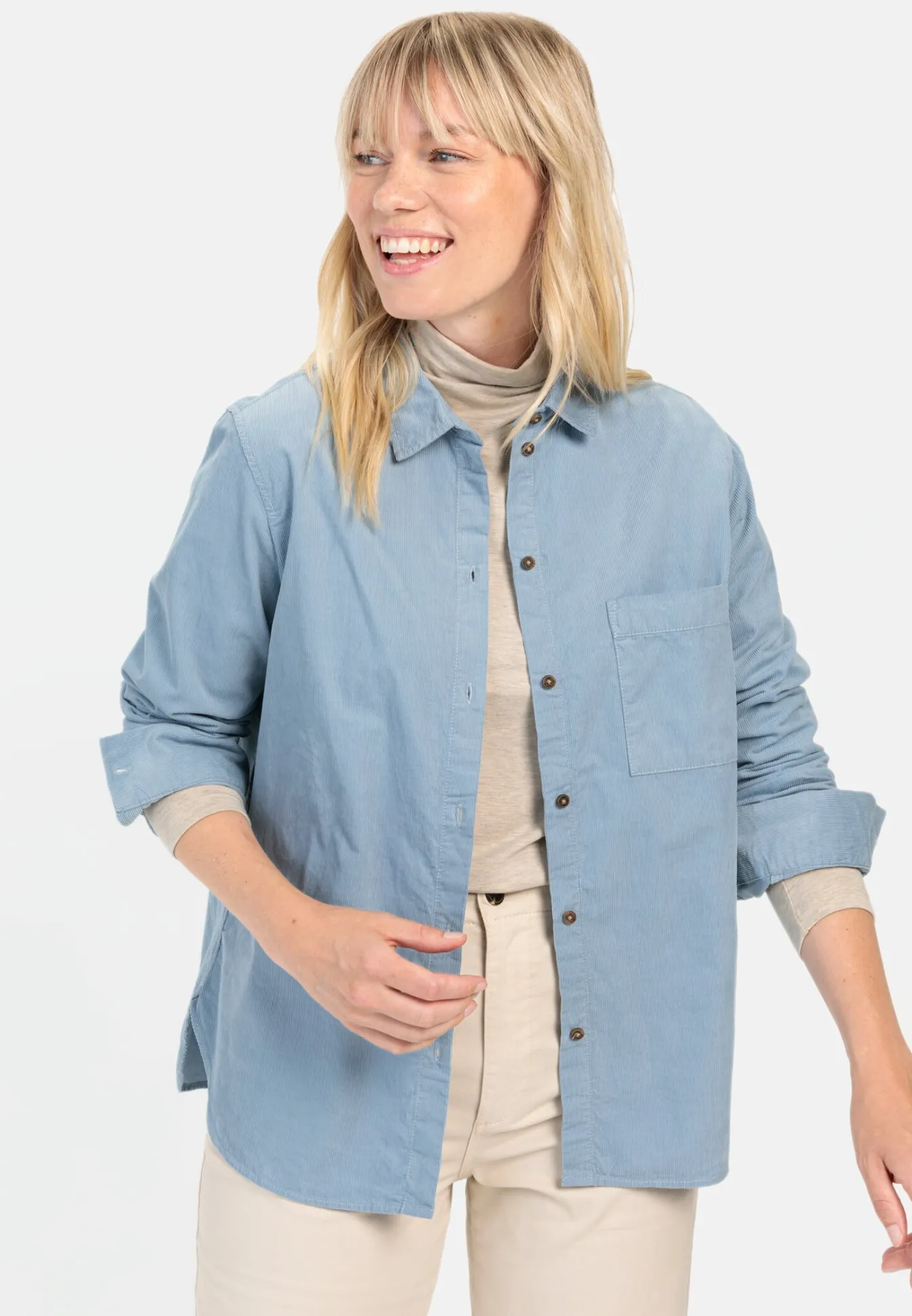 Damen Camel Active Blusen^Cordbluse mit Brusttasche