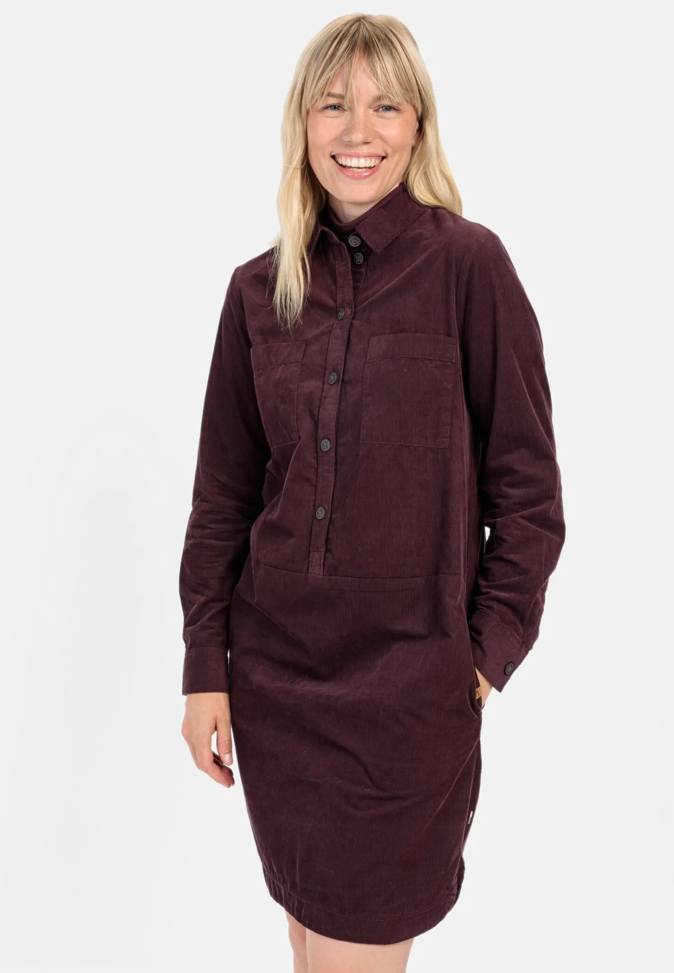 Damen Camel Active Kleider^Cordkleid aus reiner Baumwolle