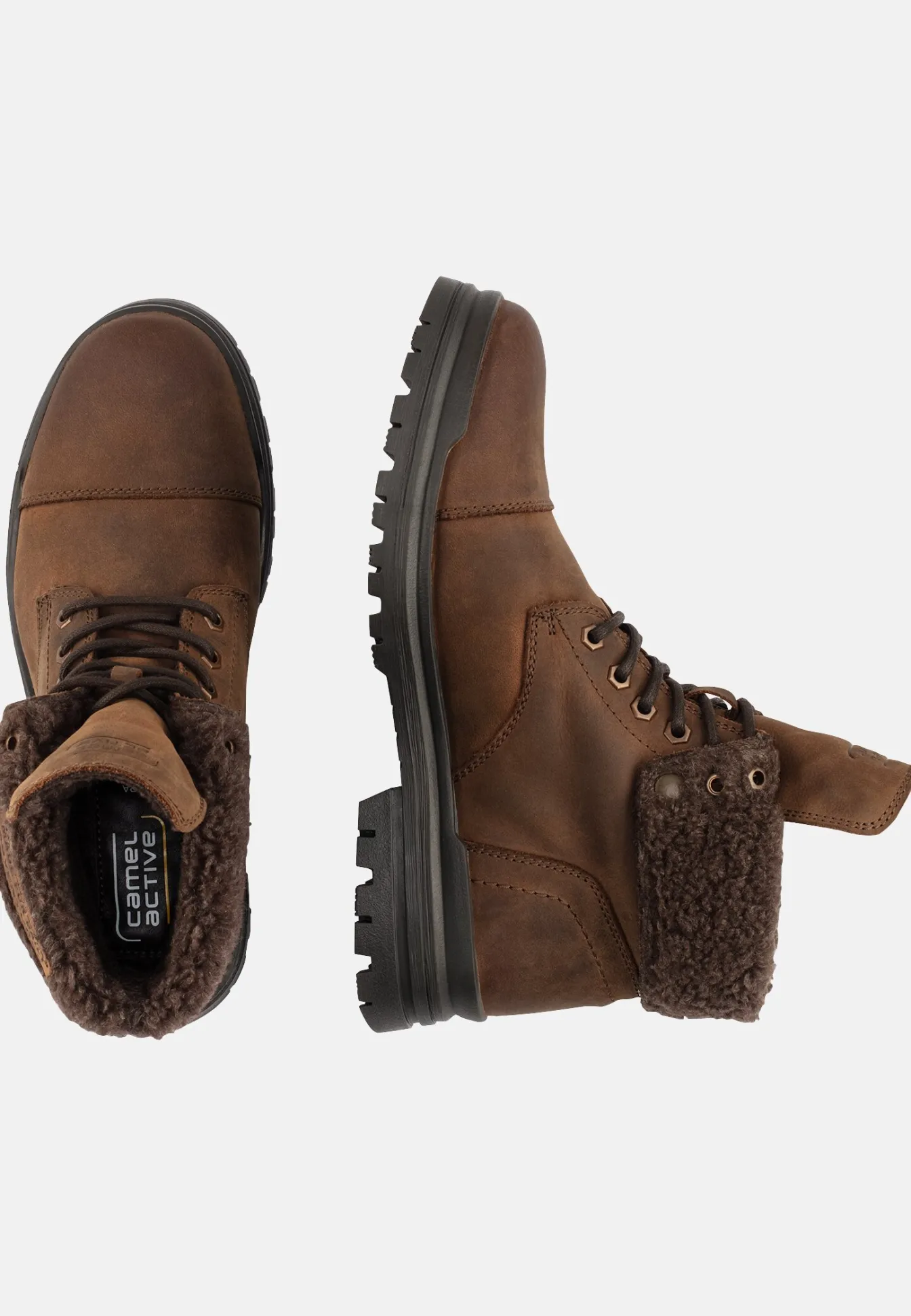 Herren Camel Active Boots^CREEK Schnürschuhe mit Teddyfutter