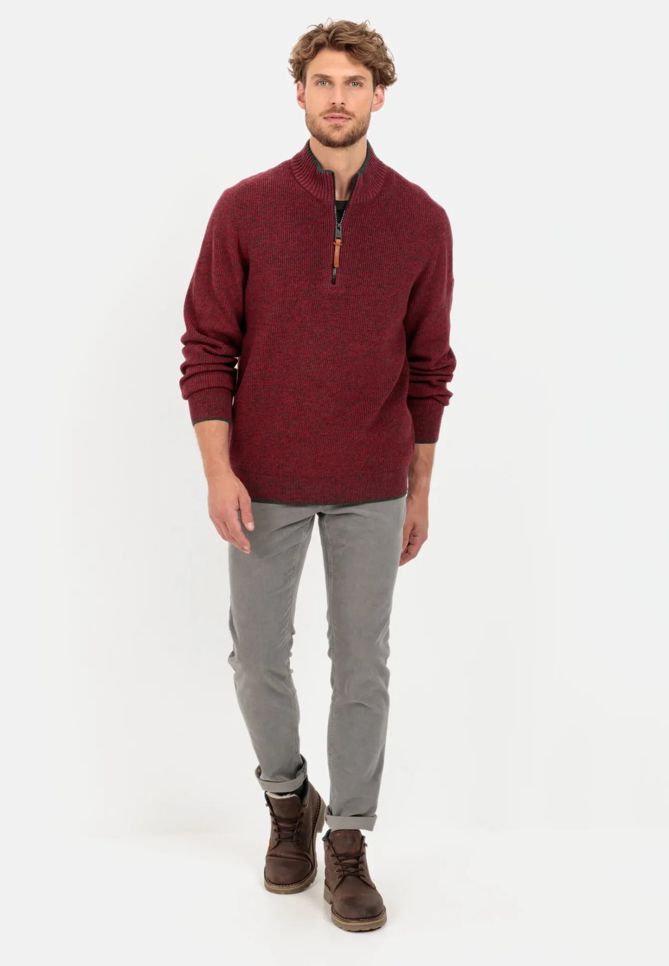Herren Camel Active Pullover & Cardigan^Feinstrick Troyer aus Baumwollmix