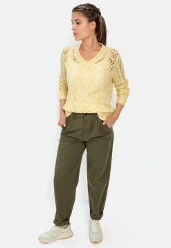 Damen Camel Active Pullover & Cardigans^Feinstrickpullover mit V-Ausschnitt