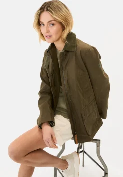 Damen Camel Active Jacken & Westen^Fieldjacket mit Cordkragen
