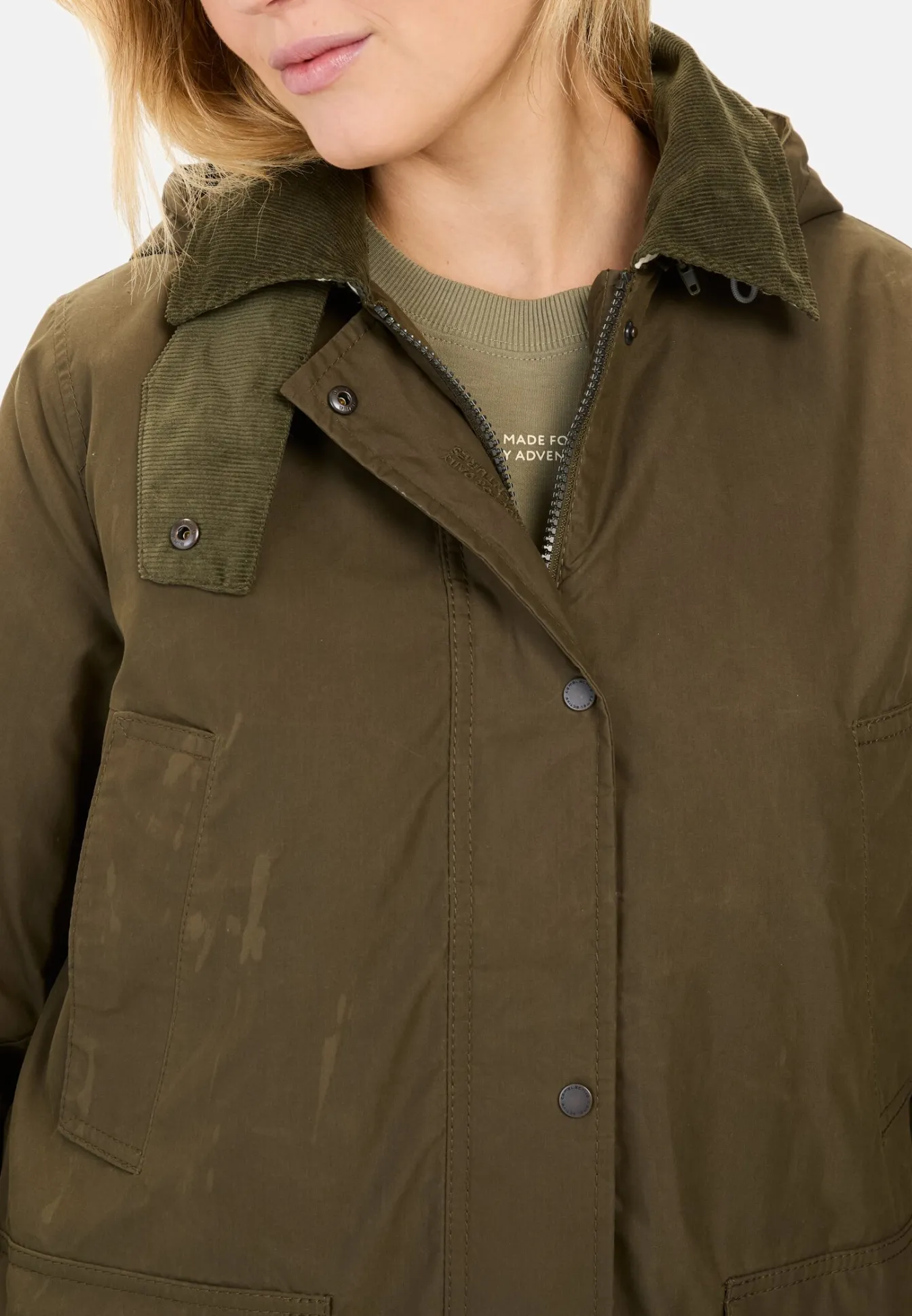 Damen Camel Active Jacken & Westen^Fieldjacket mit Cordkragen