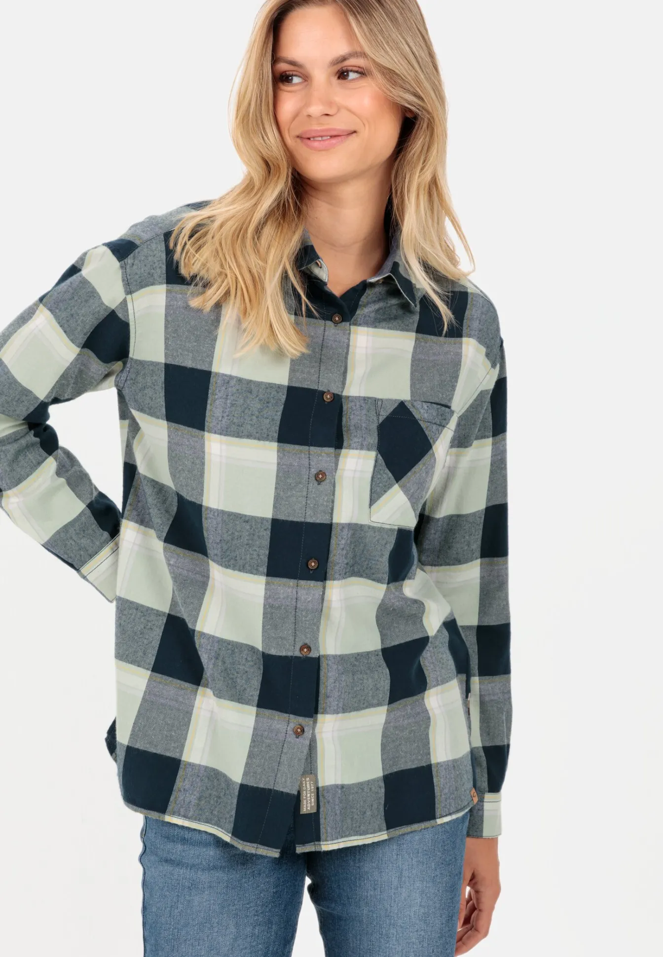 Damen Camel Active Blusen^Flanellbluse mit Karomuster