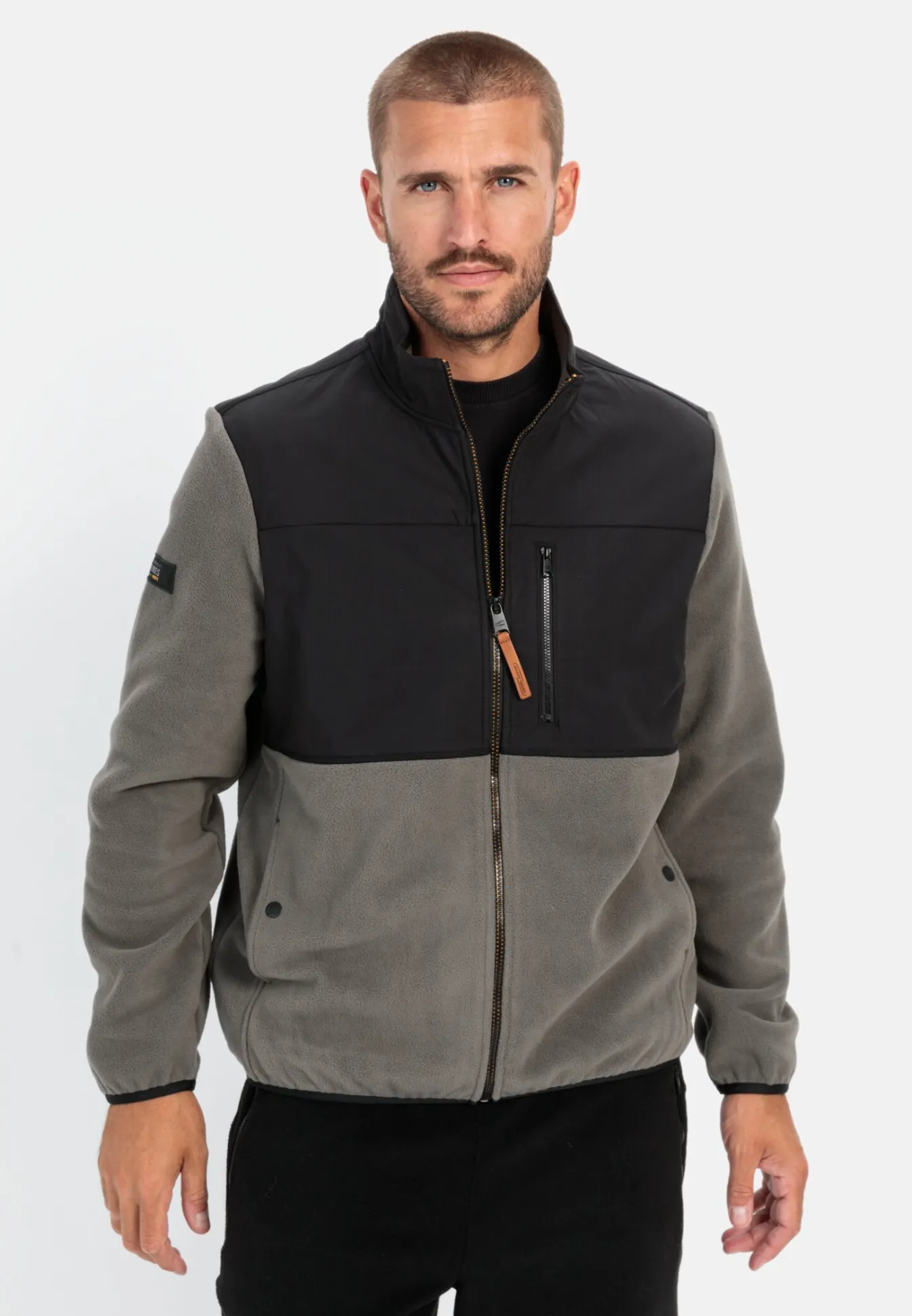 Herren Camel Active Sweatshirts & Hoodies|Jacken & Westen^Fleecejacke mit Stehkragen aus recyceltem Material