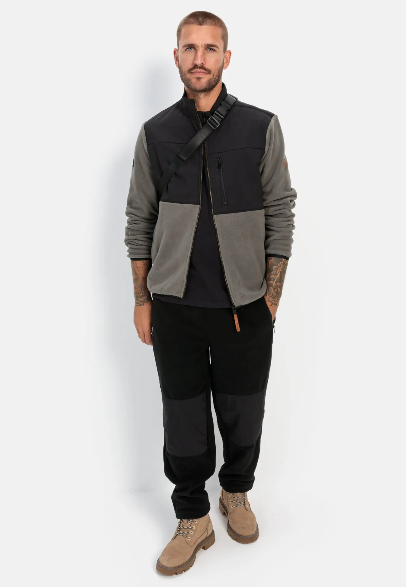 Herren Camel Active Sweatshirts & Hoodies|Jacken & Westen^Fleecejacke mit Stehkragen aus recyceltem Material