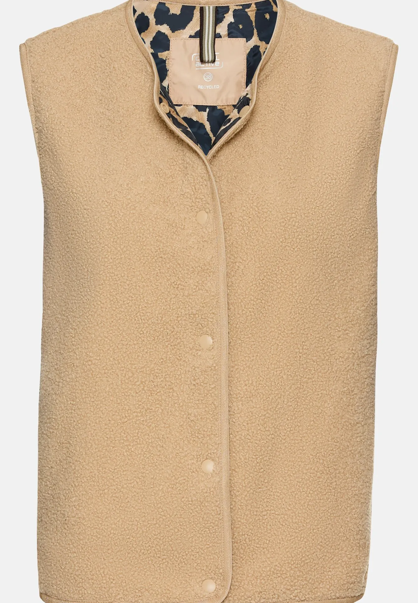 Damen Camel Active Jacken & Westen^Fleece-Weste mit Knopfverschluss