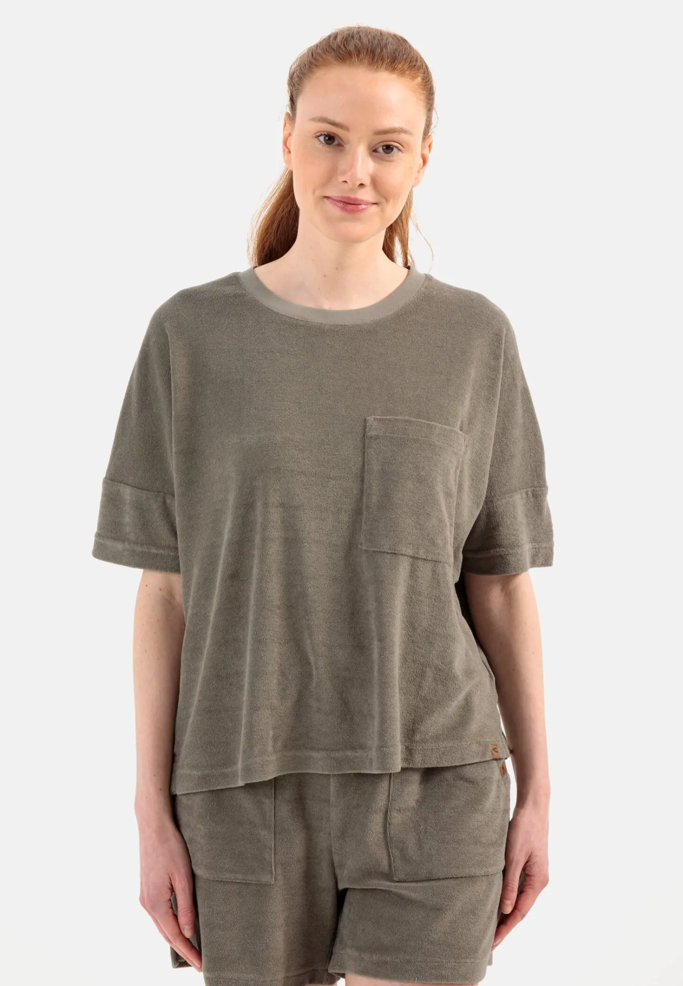 Damen Camel Active T-Shirts & Polos^Frottee-Shirt mit Rundhals