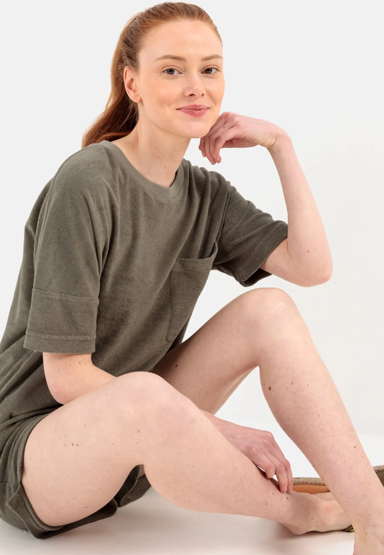 Damen Camel Active T-Shirts & Polos^Frottee-Shirt mit Rundhals
