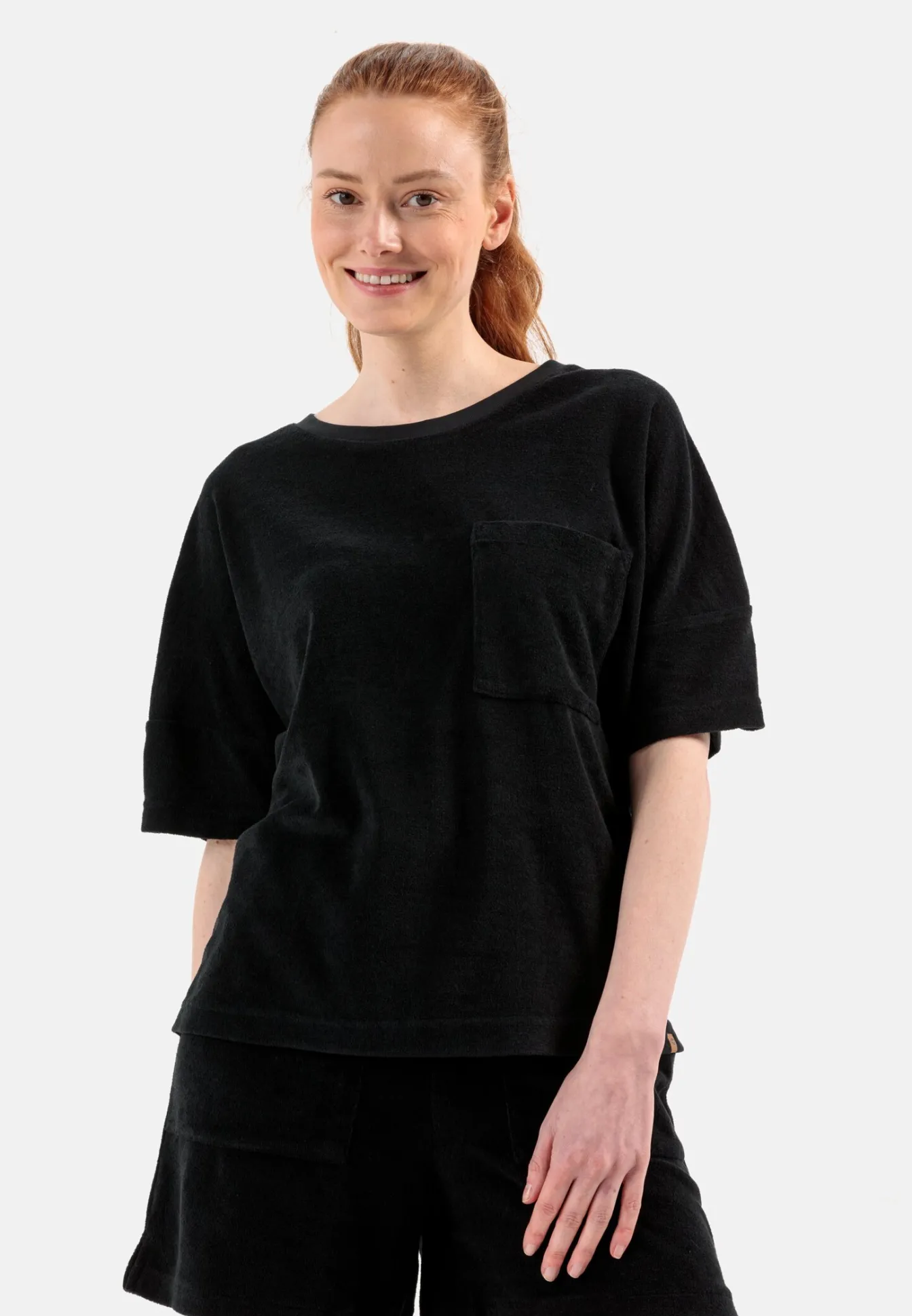Damen Camel Active T-Shirts & Polos^Frottee-Shirt mit Rundhals