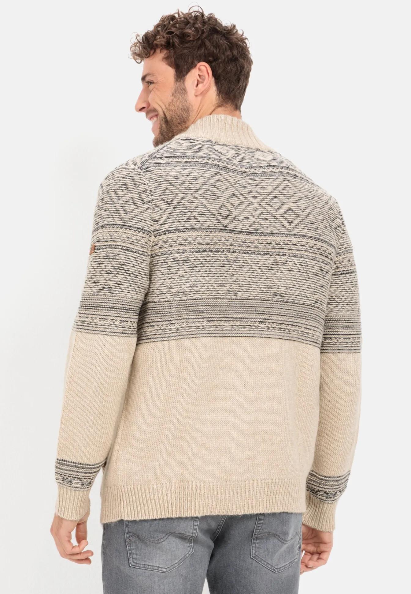 Herren Camel Active Pullover & Cardigan^Geknöpfte Strickjacke mit Stehkragen