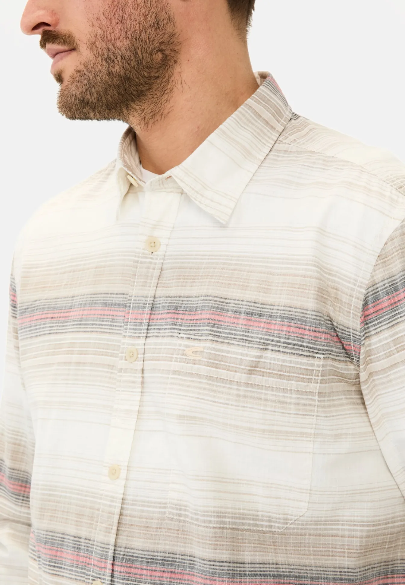 Herren Camel Active Hemden^Gestreiftes Hemd aus reiner Baumwolle