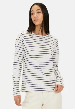 Damen Camel Active T-Shirts & Polos^Gestreiftes Langarmshirt aus reiner Baumwolle