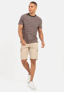 Herren Camel Active T-Shirts & Polos^Gestreiftes Rundhals T-Shirt aus reiner Baumwolle