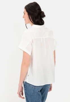 Damen Camel Active Blusen^Halbarm Bluse aus einem Baumwoll-Twill