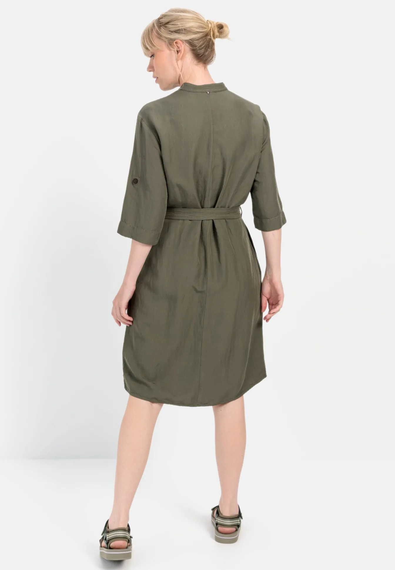 Damen Camel Active Kleider^Halbarm Kleid mit Stehkragen