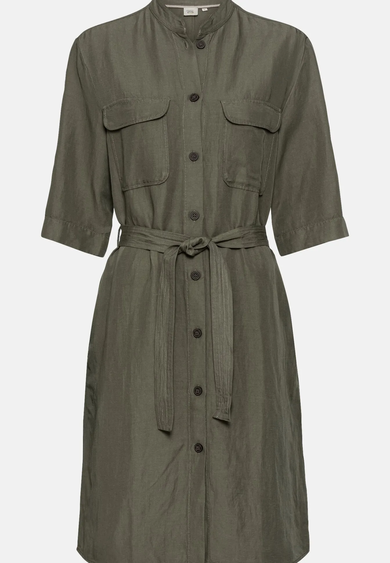 Damen Camel Active Kleider^Halbarm Kleid mit Stehkragen