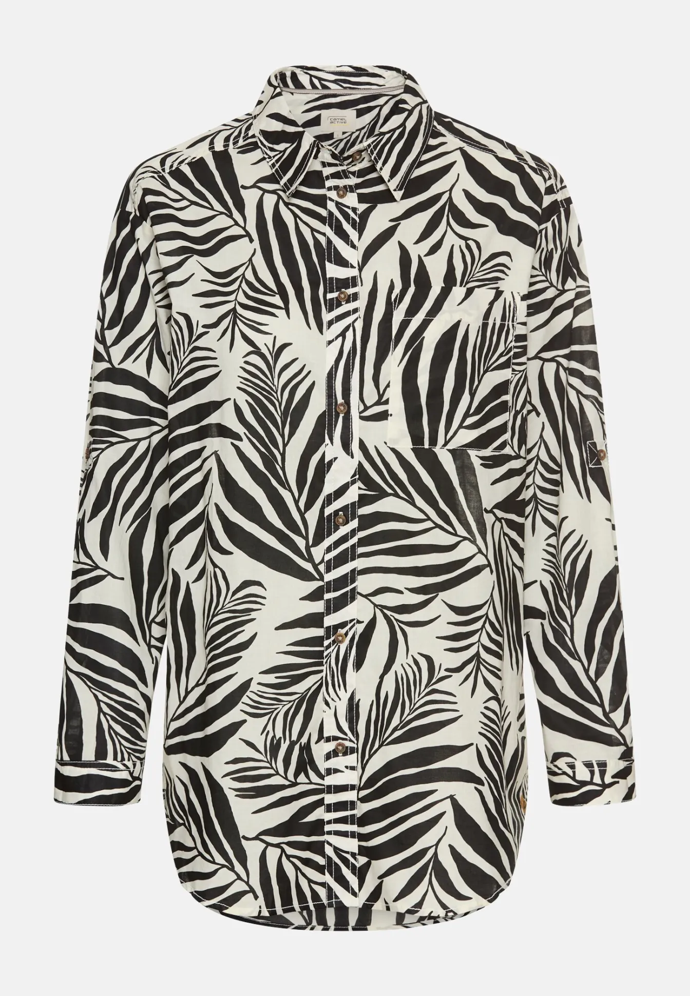 Damen Camel Active Blusen^Hemdbluse mit Blumenprint aus Baumwolle
