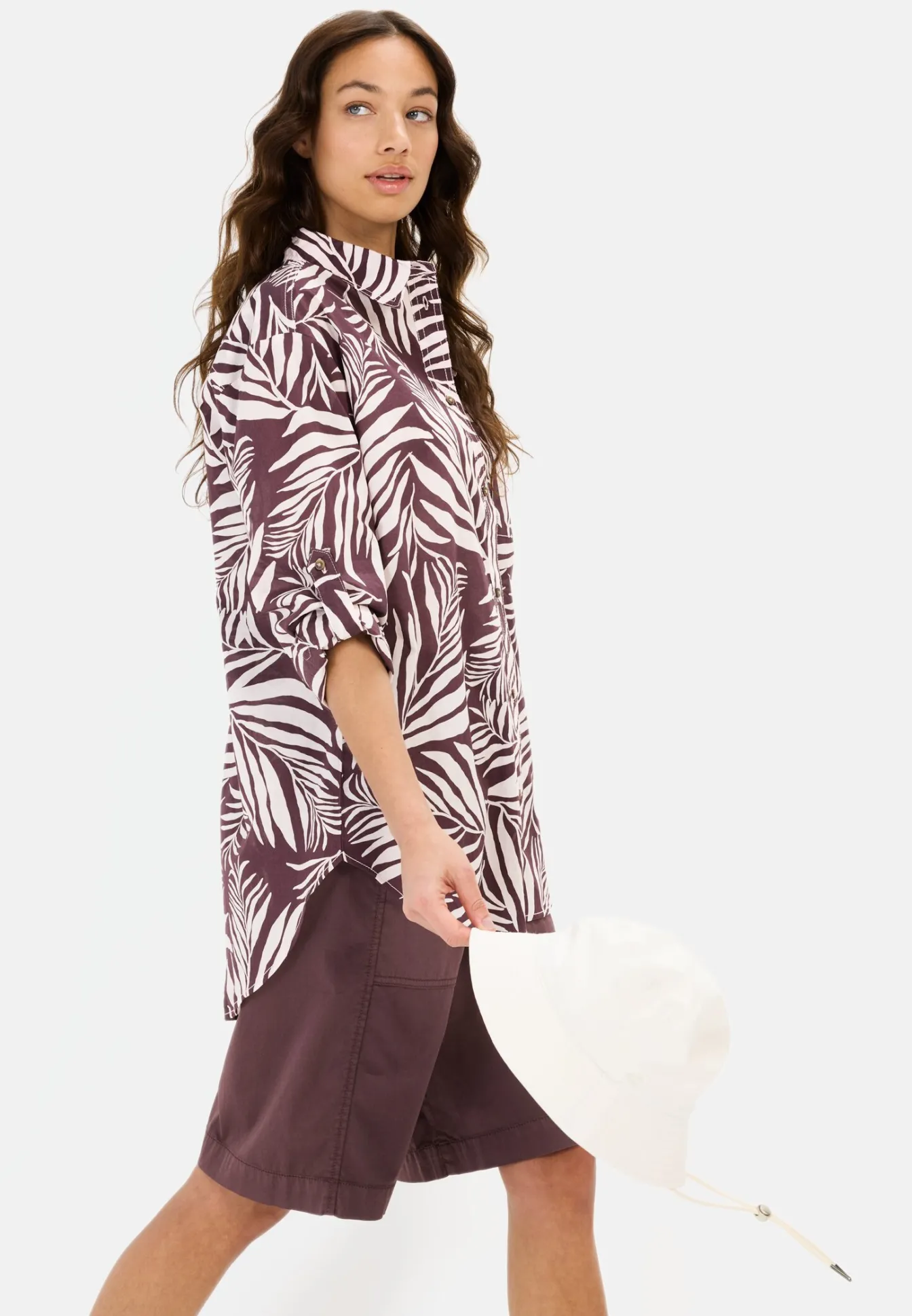 Damen Camel Active Blusen^Hemdbluse mit Blumenprint aus Baumwolle