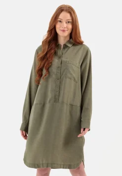 Damen Camel Active Kleider^Hemdblusenkleid mit langen Ärmeln aus TENCEL™ Lyocell