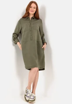 Damen Camel Active Kleider^Hemdblusenkleid mit langen Ärmeln aus TENCEL™ Lyocell