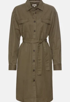 Damen Camel Active Kleider|Blusen^Hemdblusenkleid mit Stoffbindegürtel