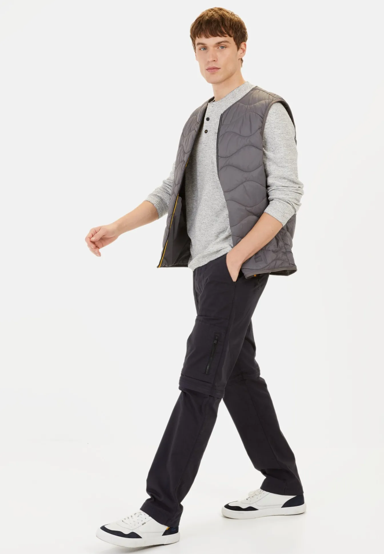 Herren Camel Active T-Shirts & Polos|Pullover & Cardigan^Henley Langarmshirt aus einem Baumwollmix