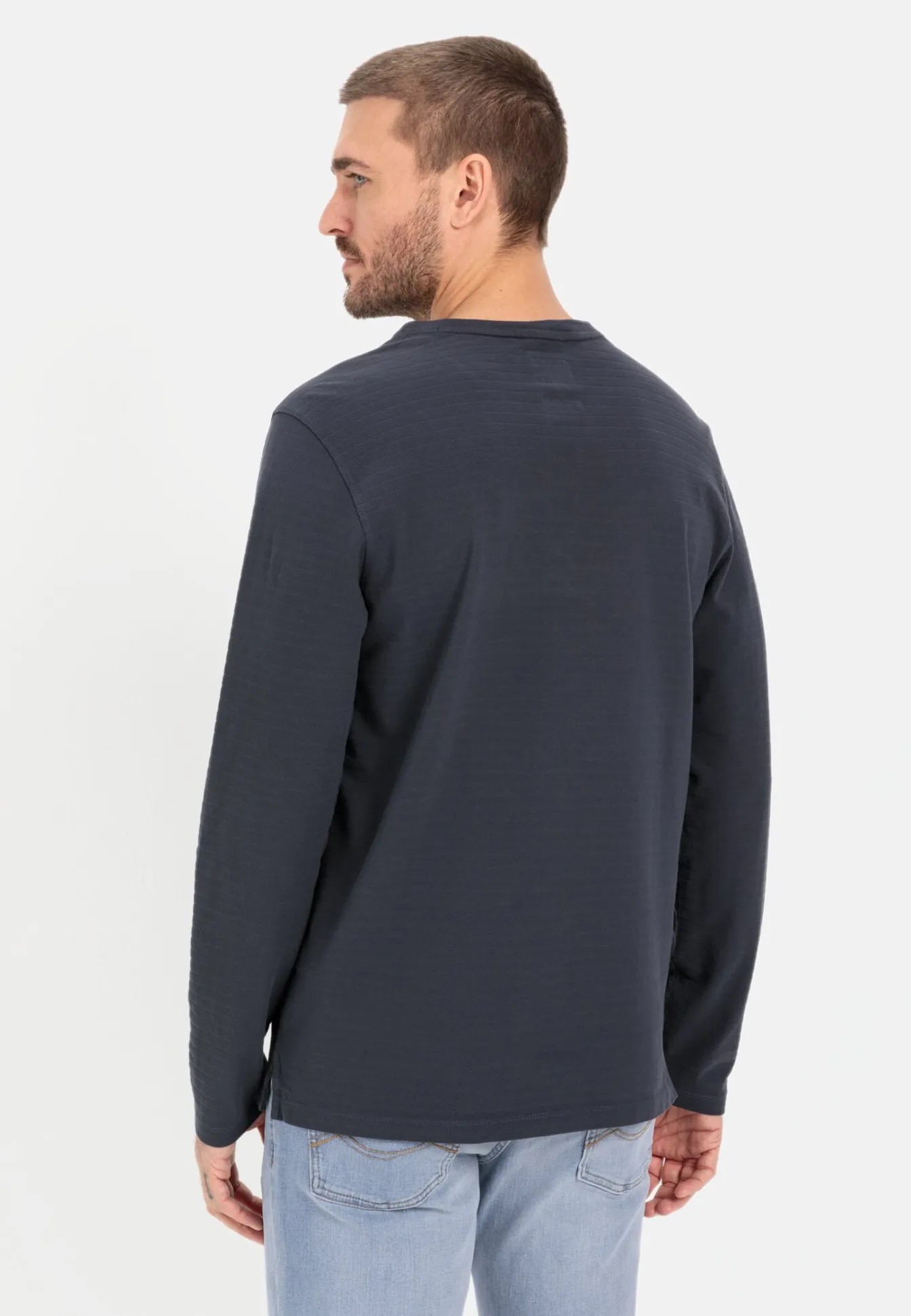 Herren Camel Active T-Shirts & Polos^Henley Langarmshirt aus reiner Baumwolle