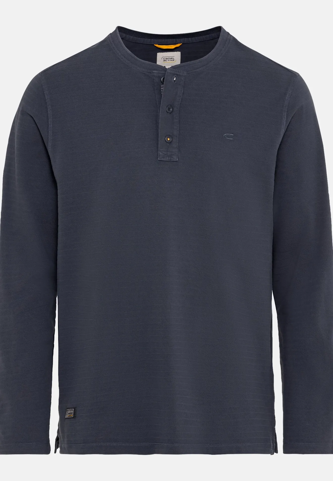 Herren Camel Active T-Shirts & Polos^Henley Langarmshirt aus reiner Baumwolle