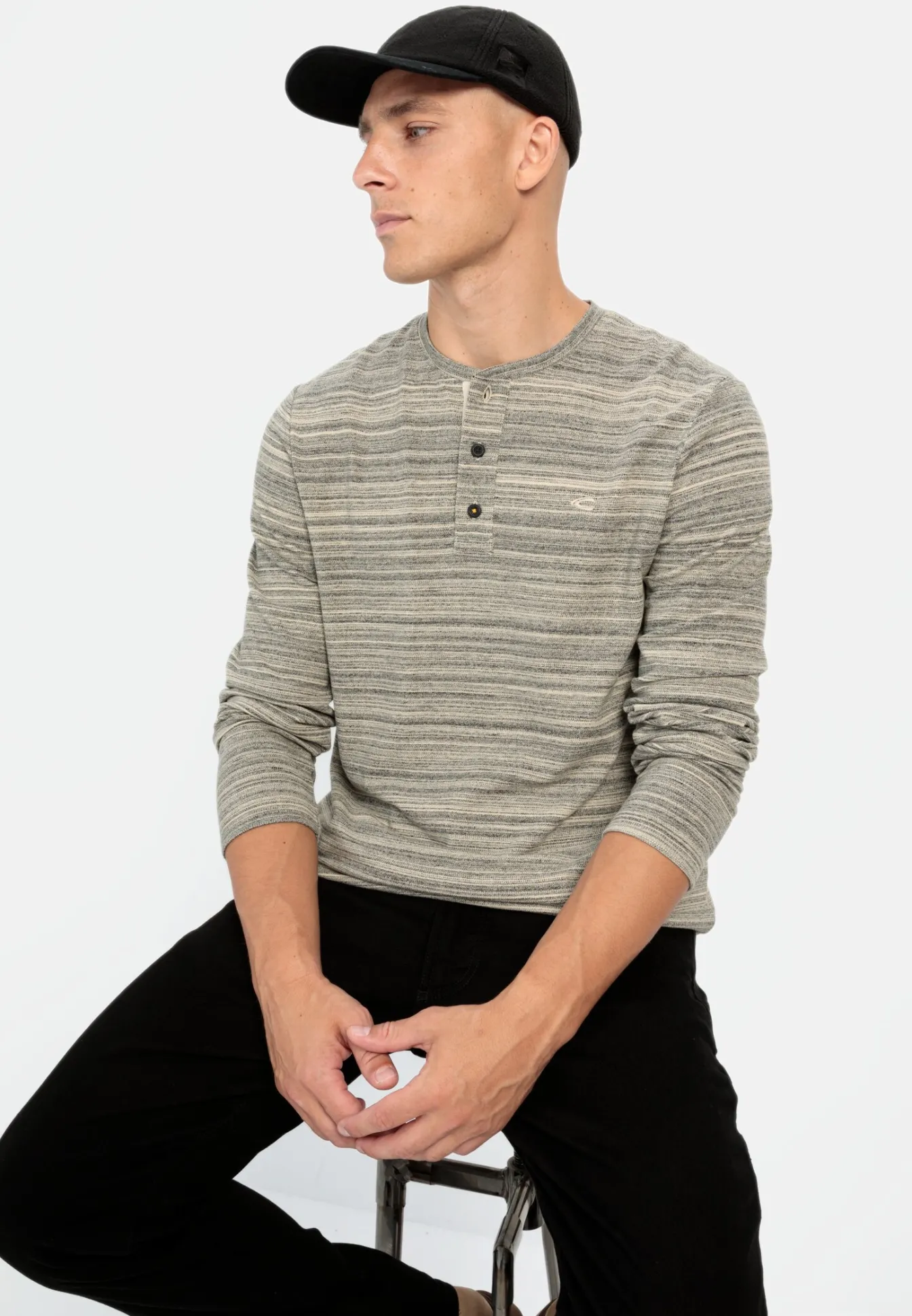 Herren Camel Active T-Shirts & Polos^Henley Langarmshirt mit Cooling Effekt
