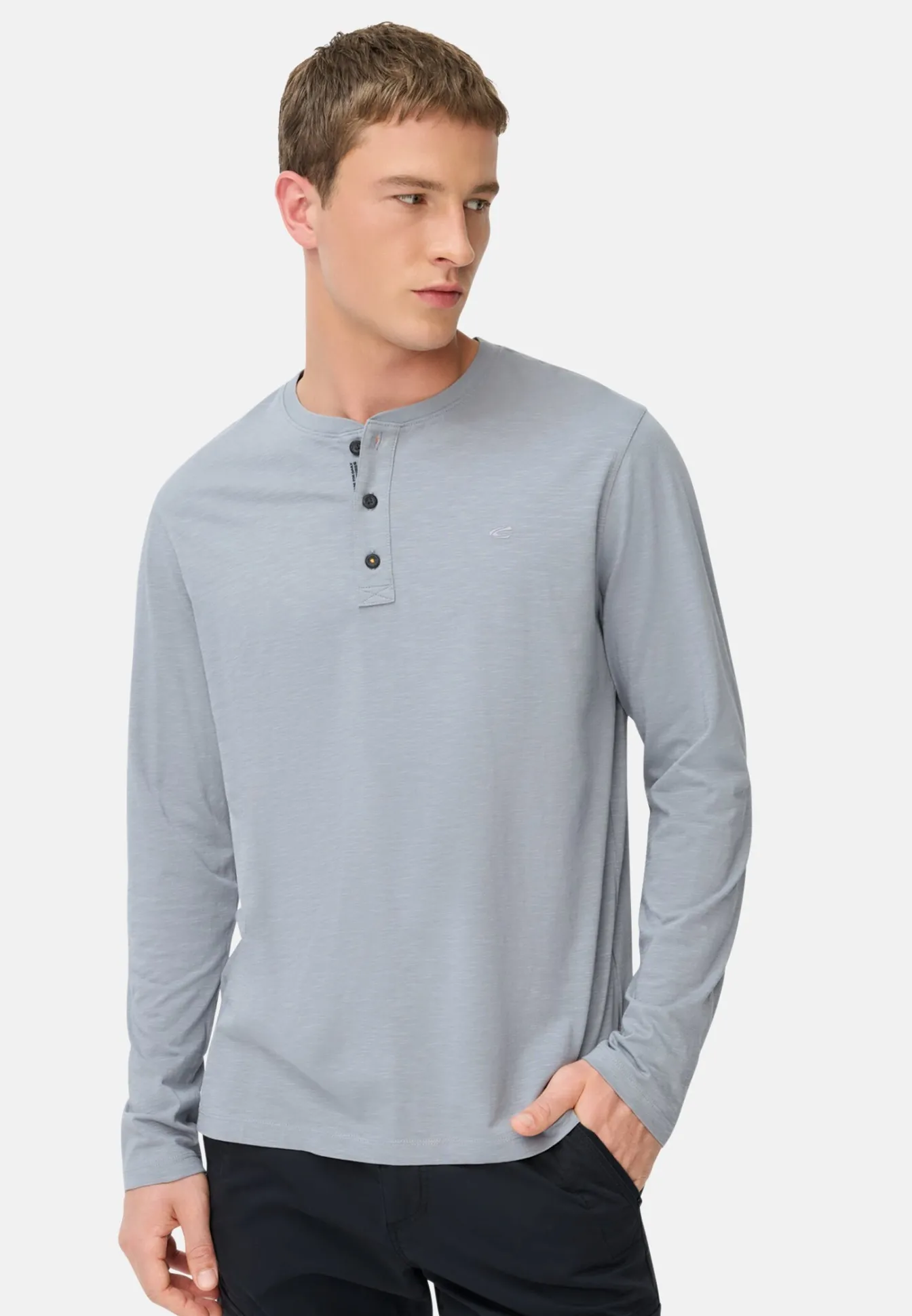 Herren Camel Active T-Shirts & Polos^Henley Shirt aus reiner Baumwolle