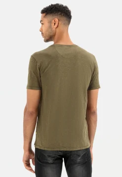 Herren Camel Active T-Shirts & Polos^Henley Shirt mit kurzem Arm aus reiner Baumwolle