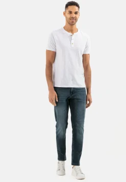 Herren Camel Active T-Shirts & Polos^Henley Shirt mit kurzem Arm aus reiner Baumwolle