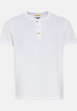 Herren Camel Active T-Shirts & Polos^Henley Shirt mit kurzem Arm aus reiner Baumwolle
