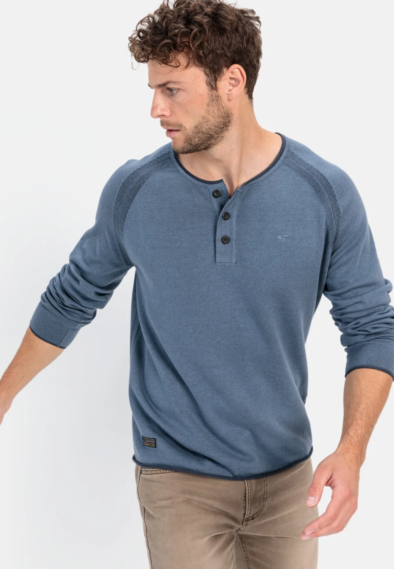 Herren Camel Active T-Shirts & Polos^Henleyshirt aus zertifiziertem Organic Cotton