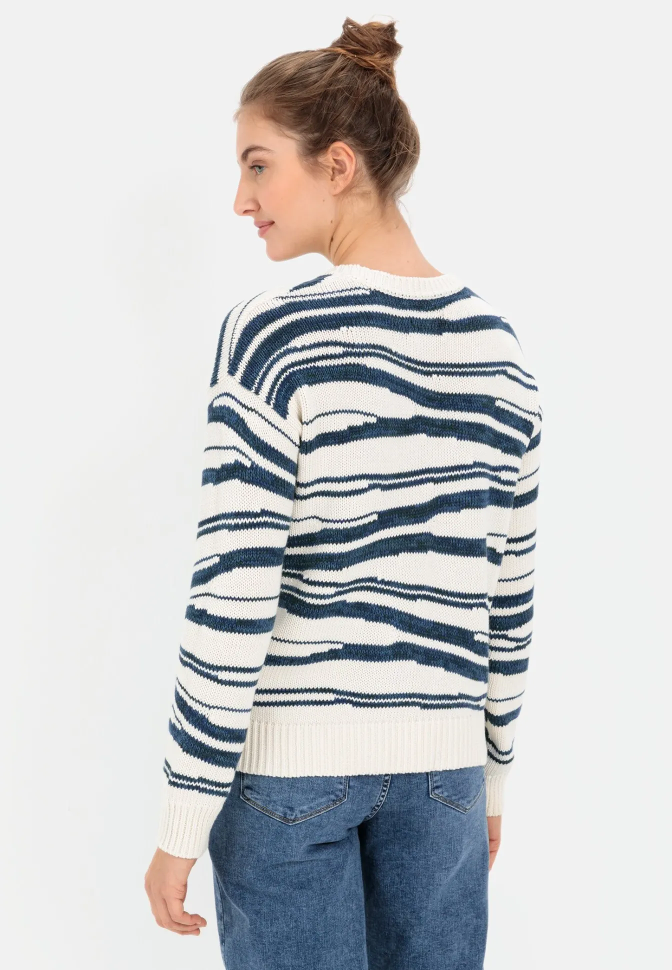 Damen Camel Active Pullover & Cardigans^Intarsien Strickpullover aus reiner Baumwolle