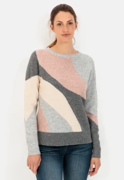 Damen Camel Active Pullover & Cardigans^Intarsien Strickpullover mit Rundhalsausschnitt