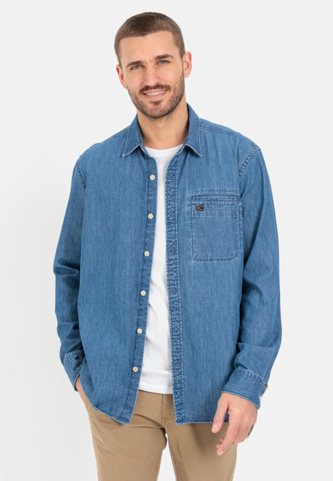 Herren Camel Active Hemden^Jeanshemd aus reiner Baumwolle