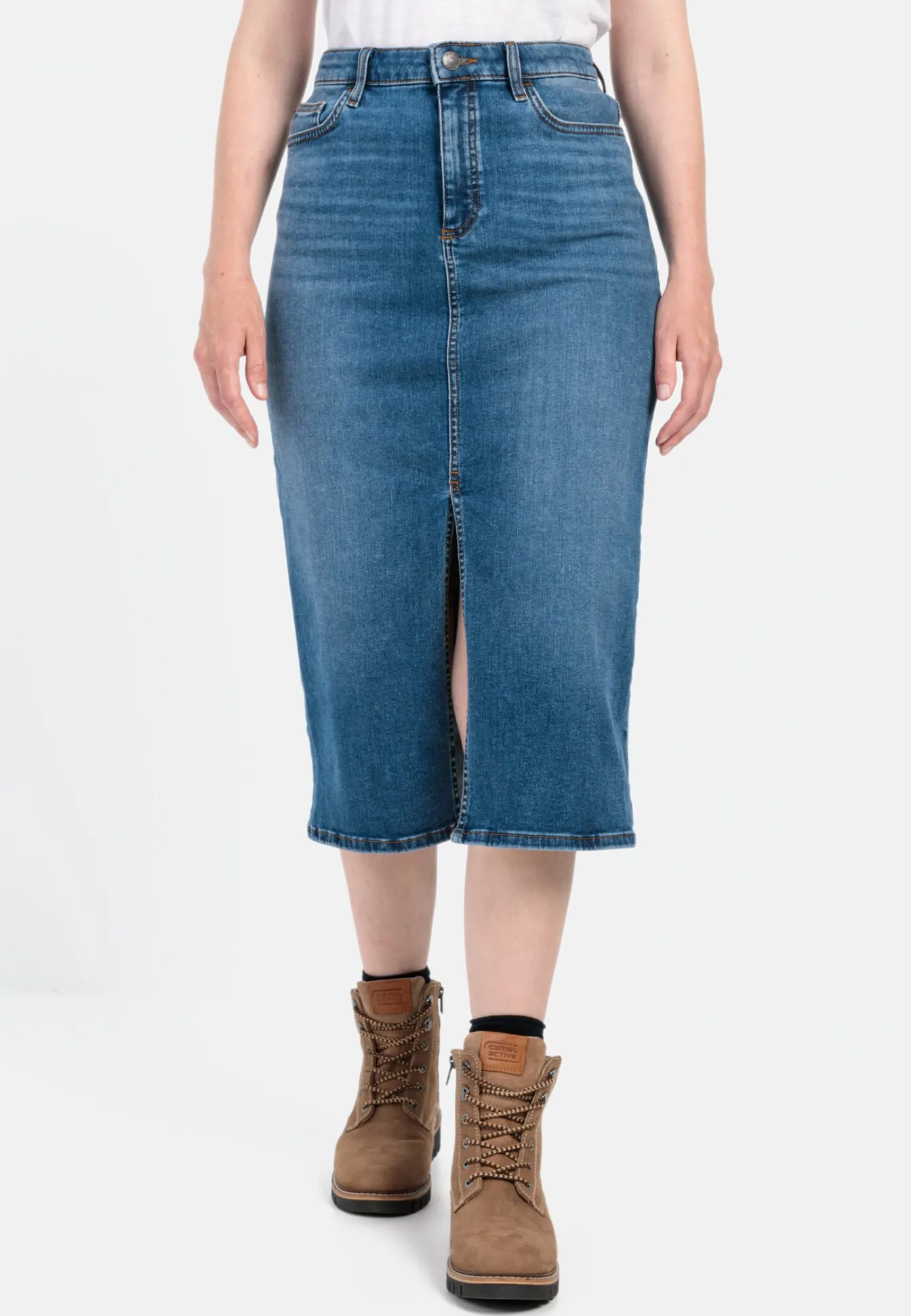 Damen Camel Active Röcke^Jeansrock im Used-Look